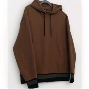 Express Men's Brown Hoodie for Men Fleece Sweatshirt -  Casual Winter Warm Sz M